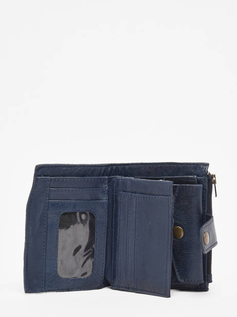 Portemonnee Cow Leder Basilic pepper Blauw cow BCOW94 ander zicht 1